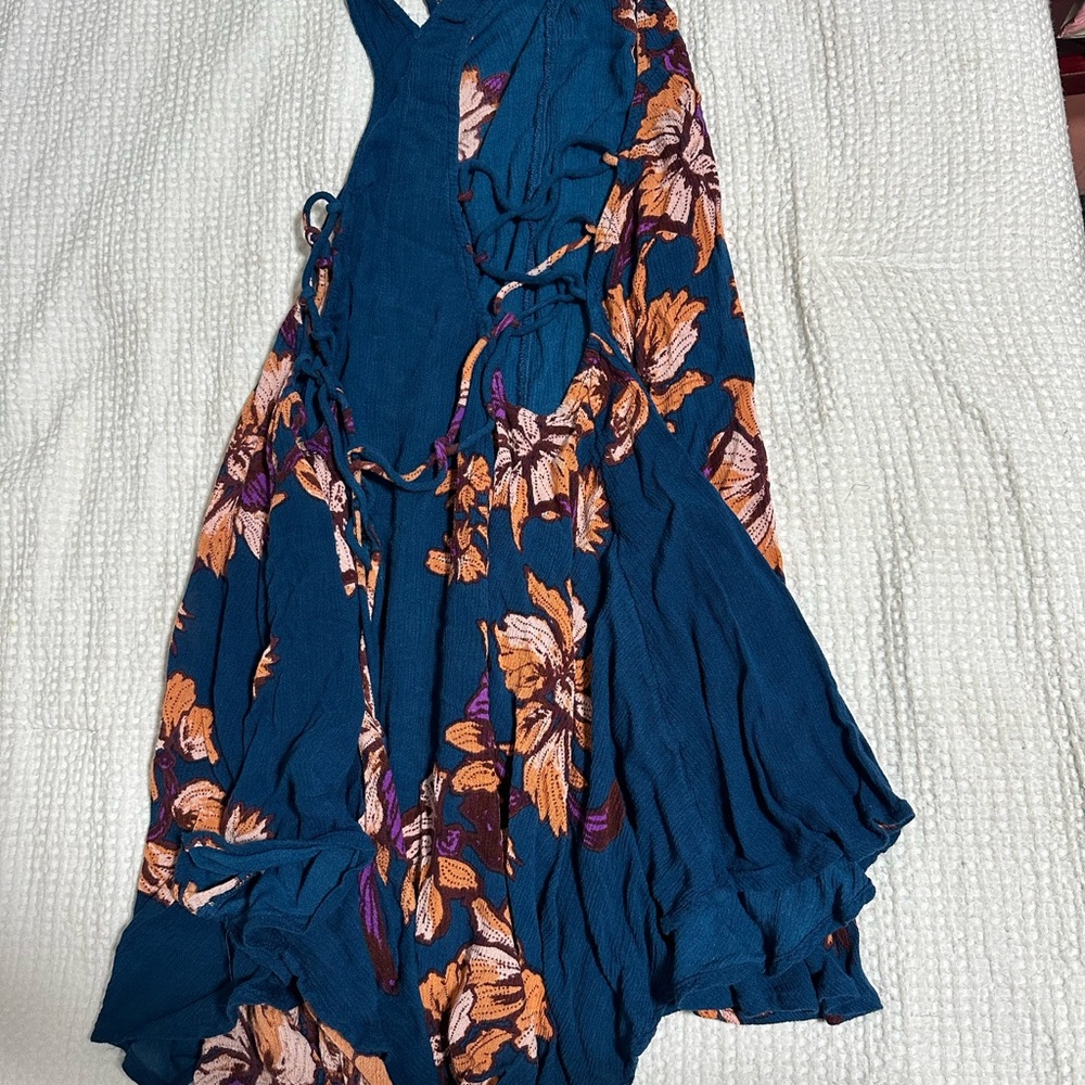 FREE PEOPLE Blue Floral Dress